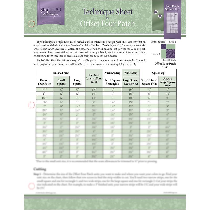 Studio 180 Design Tech Sheet Offset Four Patch