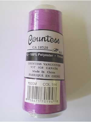 Countess Serger Thread, Polyester, 40/2, 1500M