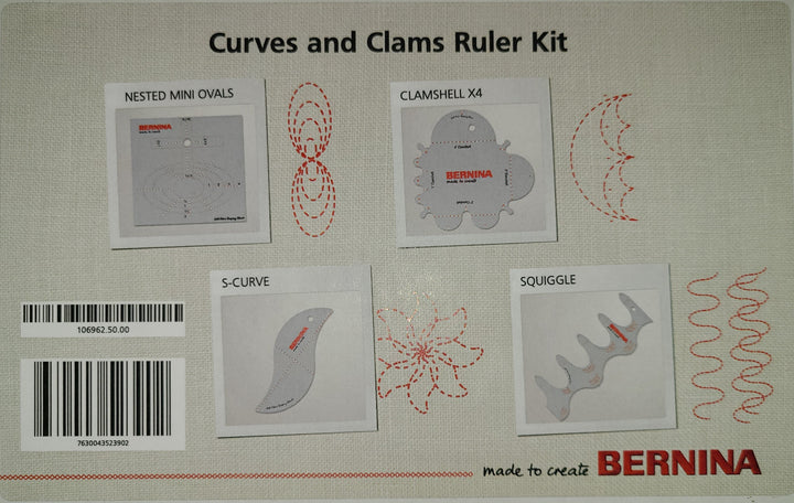 Bernina Curves and Clams Ruler Kit, 4 PC SET
