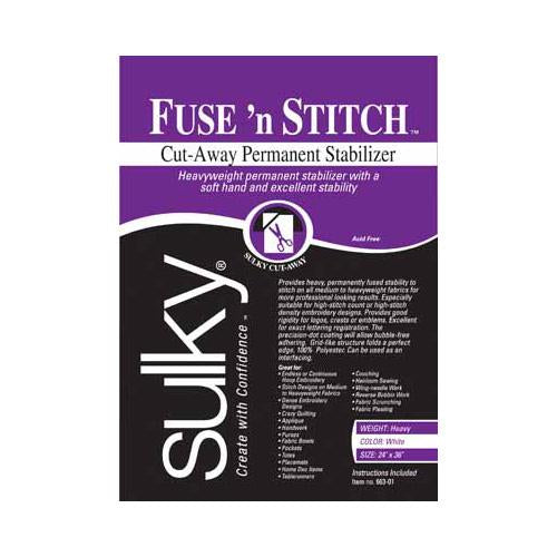 Sulky Cut Away Fuse N Stitch Stabilizer White 24in x 1yd