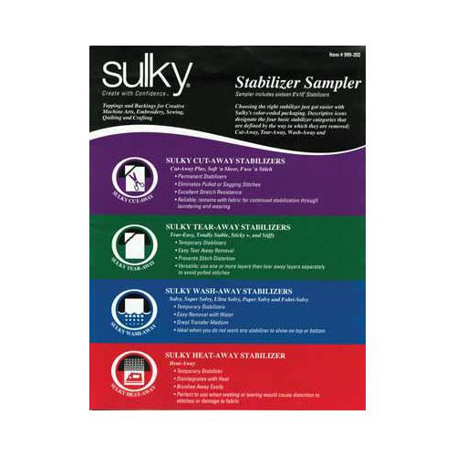 SULKY Stabilizer Sample Pack - 1 - 8" x 10" sheet of all 19 types