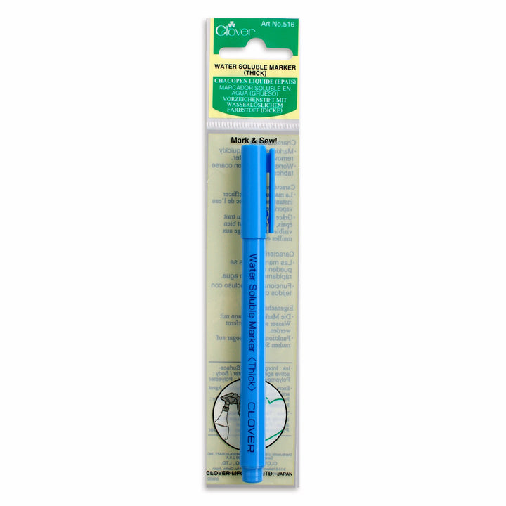 CLOVER 516 - Water Soluble Blue Pen - Thick