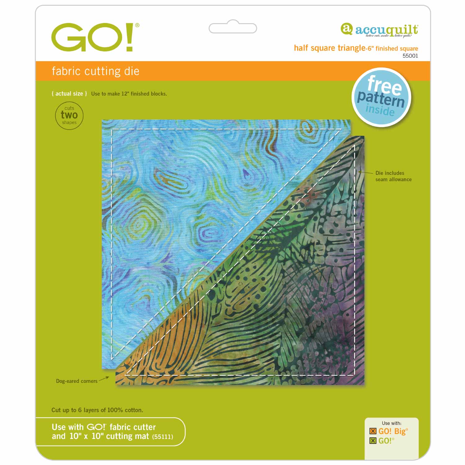 GO! Half Square Triangle-6" Finished
Square