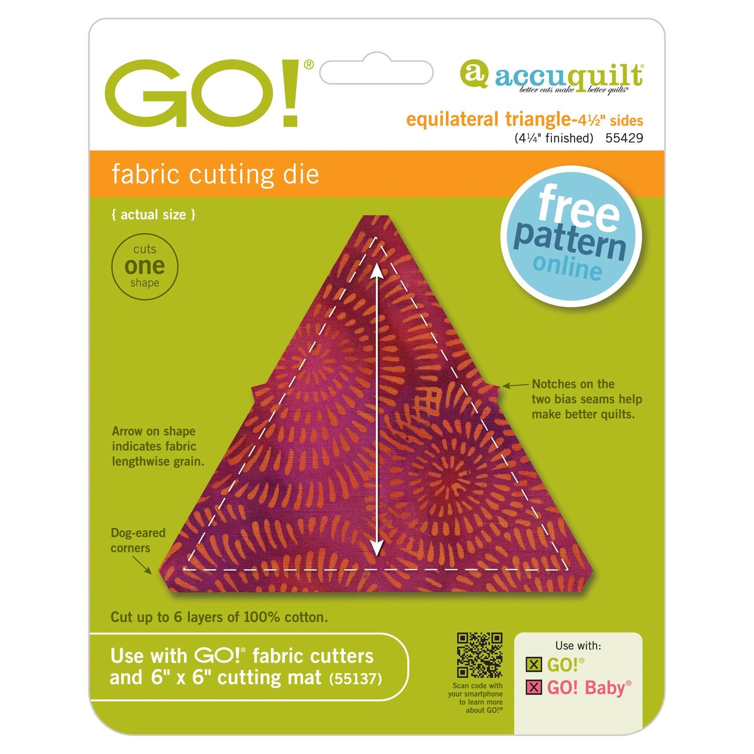 GO! Equilateral Triangle-4 1/2" Sides (4
1/4" Finished)