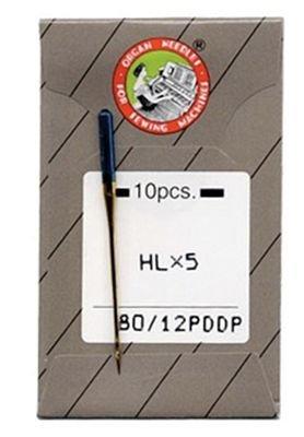 Organ Top Stitch Needles Flat Shank Regular Point Titanium 12/80