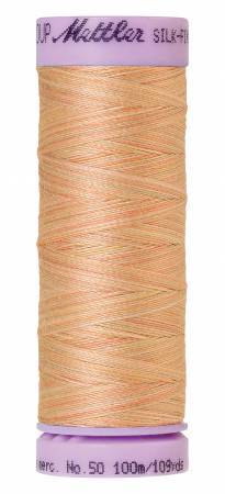 Mettler Silk-Finish 50wt Variegated Cotton Thread 109yd/100M Coral Sands