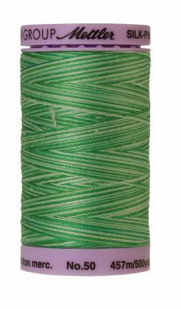 Mettler Silk-Finish 50wt Variegated Cotton Thread 500yd/457M Minty