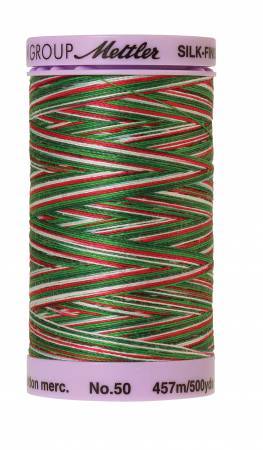 Mettler Silk-Finish 50wt Variegated Cotton Thread 500yd/457M Seasons Greetings