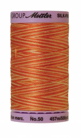 Mettler Silk-Finish 50wt Variegated Cotton Thread 500yd/457M Rust Ombre