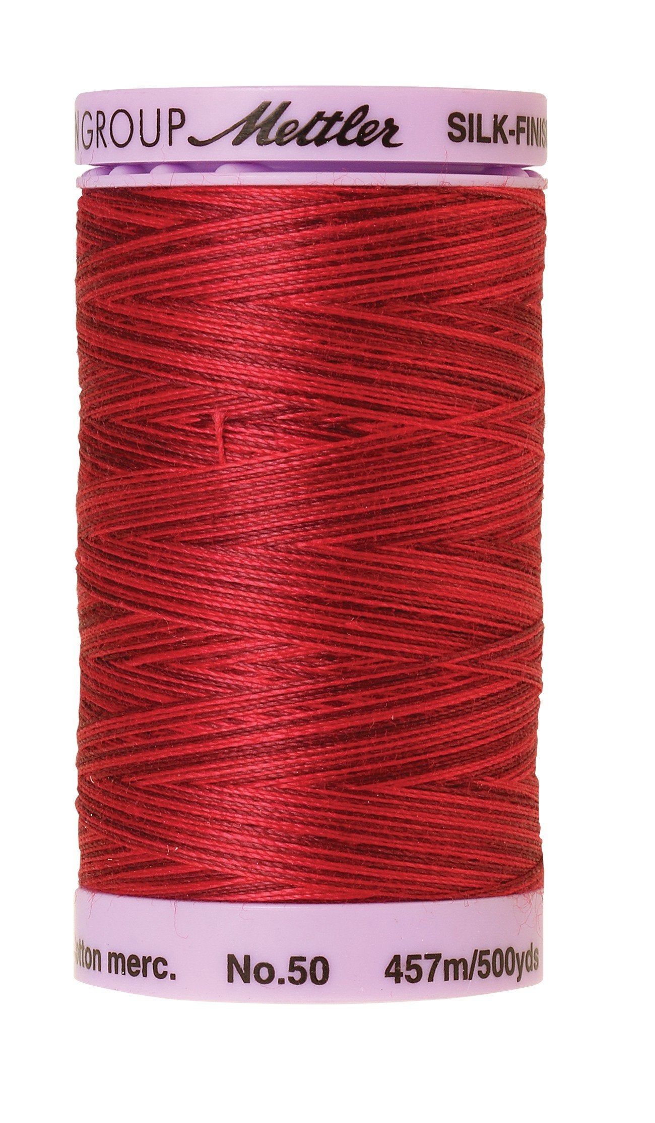 Mettler Silk-Finish 50wt Variegated Cotton Thread 500yd/457M Midnight Garnet
