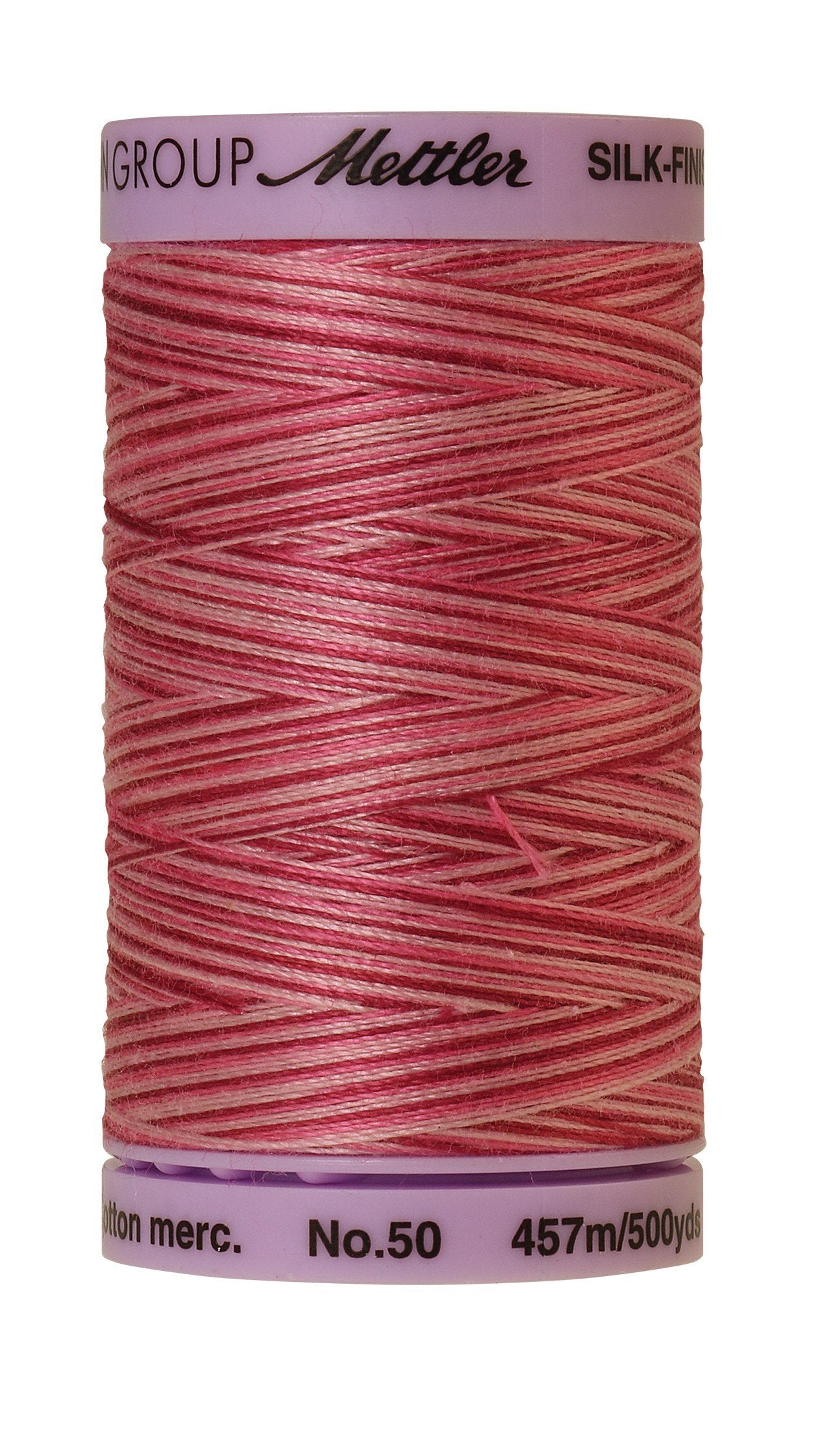 Mettler Silk-Finish 50wt Variegated Cotton Thread 500yd/457M Cranberry Crush