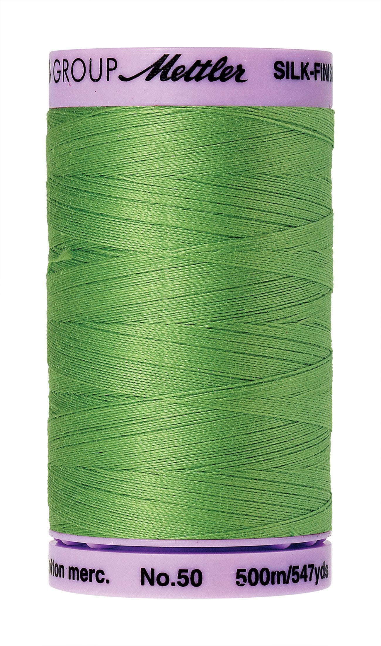 Mettler Silk-Finish 50wt Solid Cotton Thread 547yd/500M Bright Mint