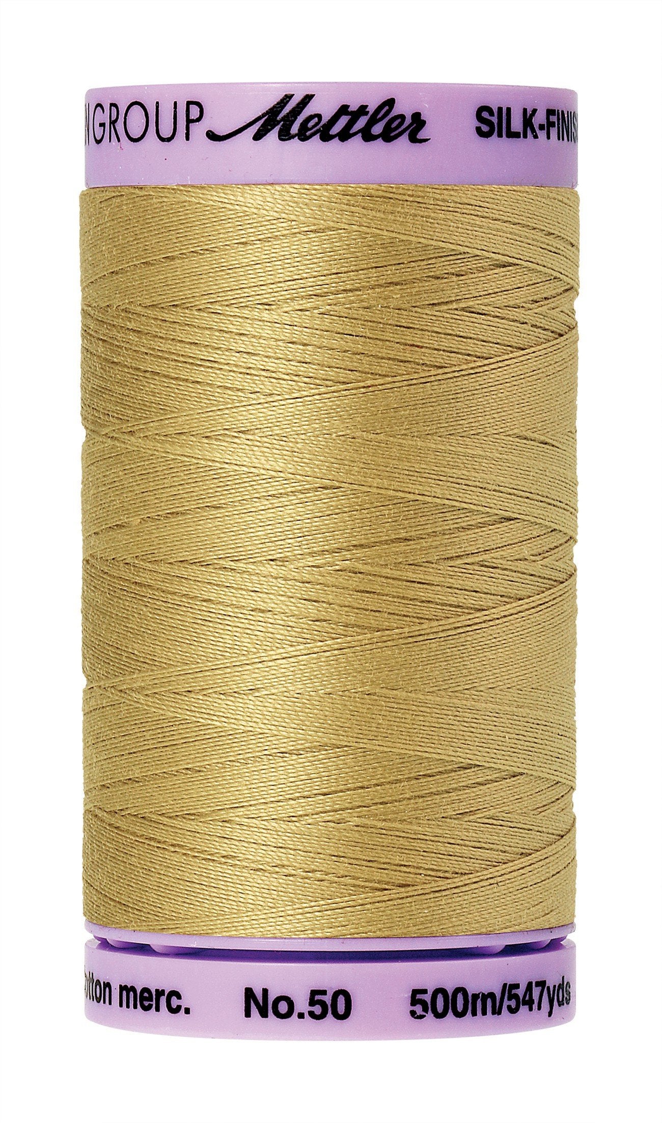 Mettler Silk-Finish 50wt Solid Cotton Thread 547yd/500M New Wheat