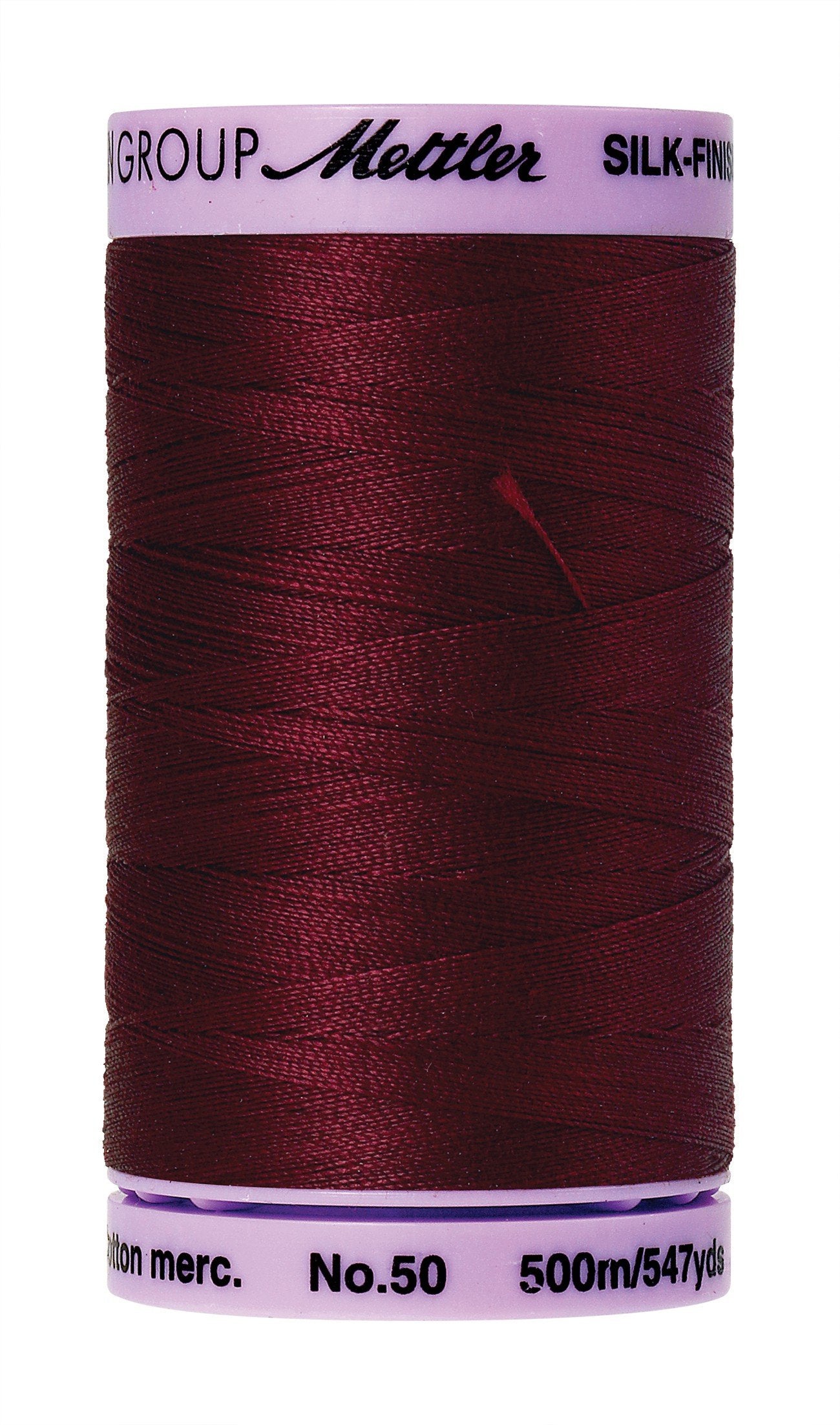 Mettler Silk-Finish 50wt Solid Cotton Thread 547yd/500M Cranberry