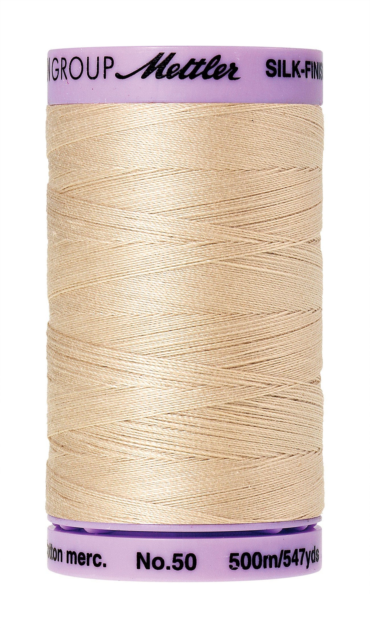 Mettler Silk-Finish 50wt Solid Cotton Thread 547yd/500M Eggshell