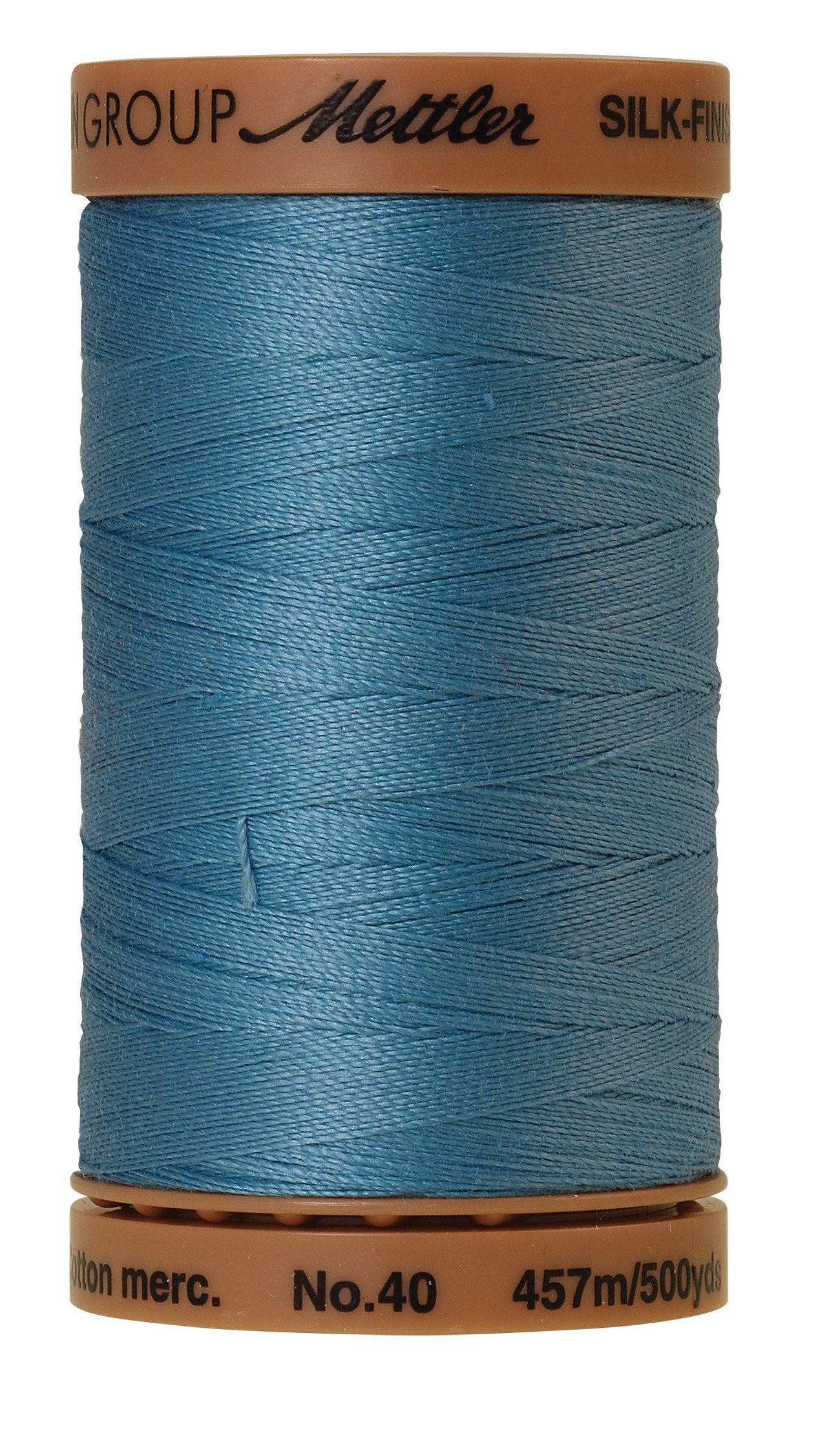 Mettler Silk-Finish 40wt Solid Cotton Thread 500yd/457M Reef Blue