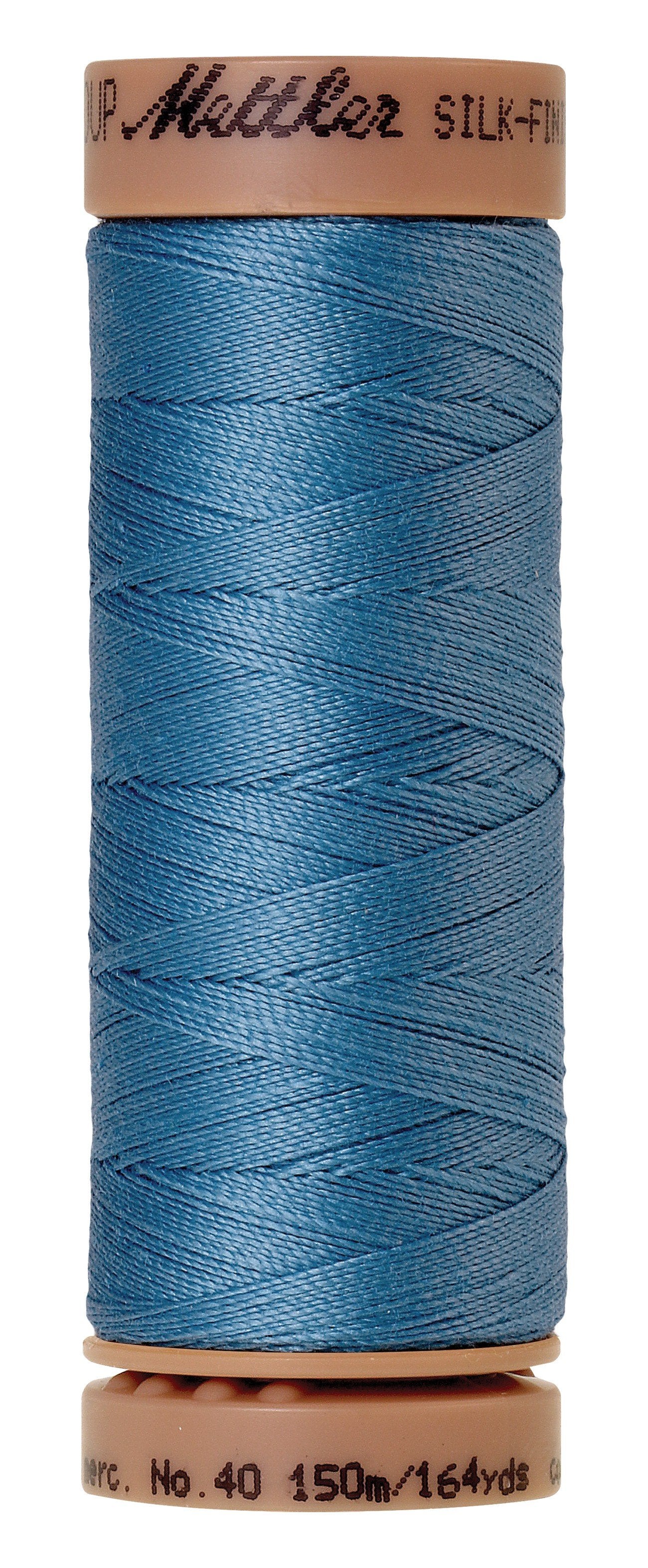 Mettler Silk-Finish 40wt Solid Cotton Thread 164yd/150M Reef Blue