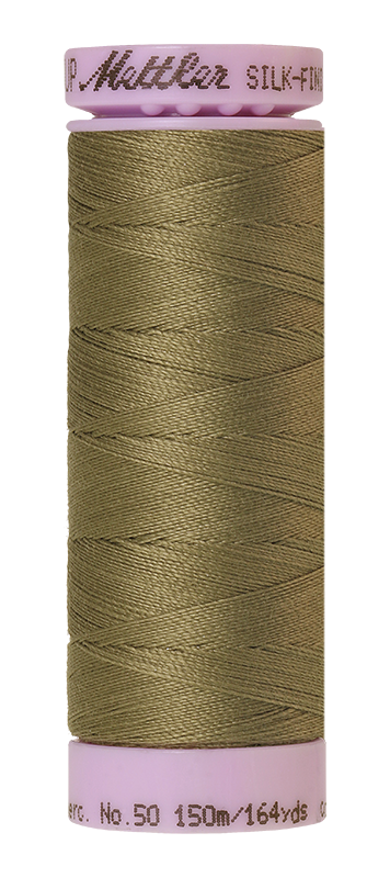 Mettler Silk-finish 50wt Solid Cotton Thread 164yd/150m Olive Drab