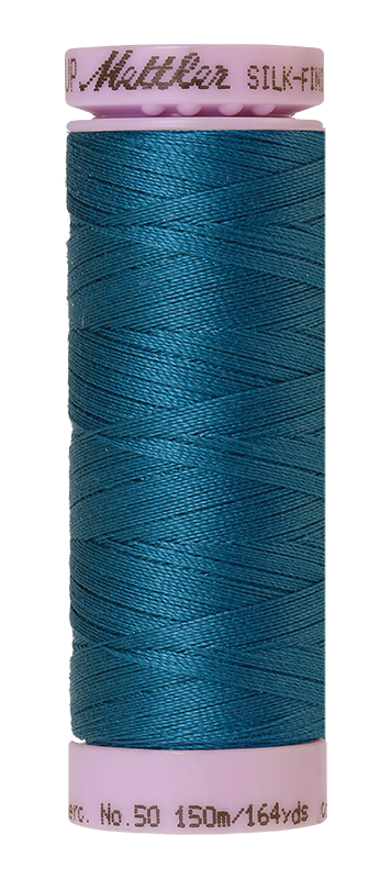 Mettler Silk-finish 50wt Solid Cotton Thread 164yd/150m Dark Turquoise