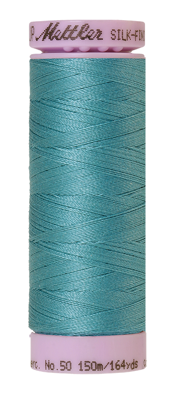 Mettler Silk-finish 50wt Solid Cotton Thread 164yd/150m Blue-green Opal