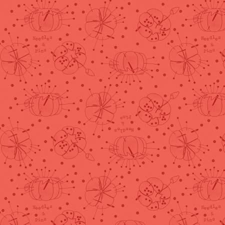 Riley Blake - She Who Sews - Pincushion Linework Red - C11332R-RED