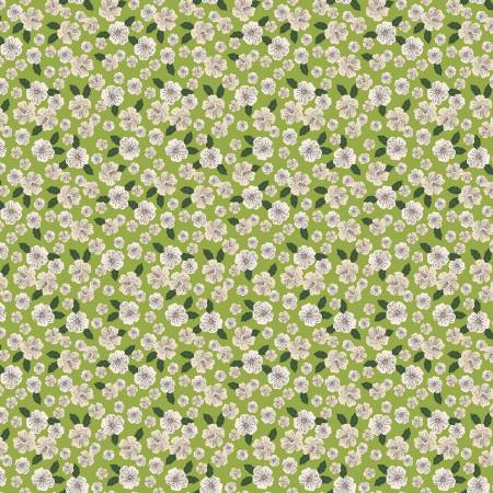 Riley Blake Floral Gardens Blossoms Green C14363R-GREEN
