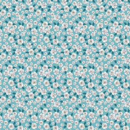 Riley Blake Floral Gardens Blossoms Sky C14363R-SKY