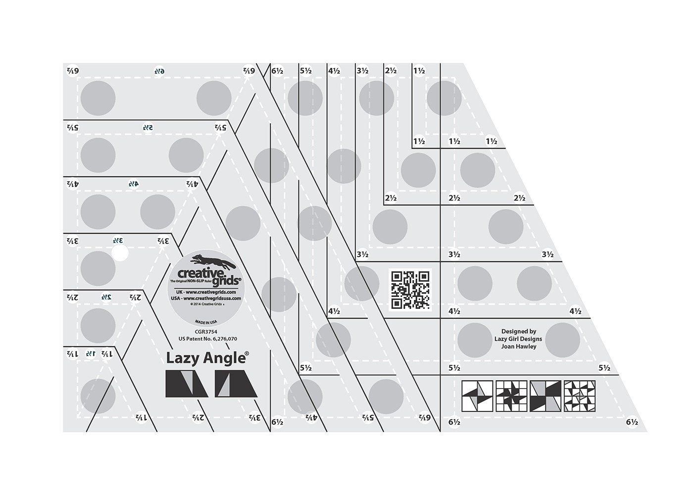 Creative Grids Simple 7/8 Triangle Maker Quilt Ruler