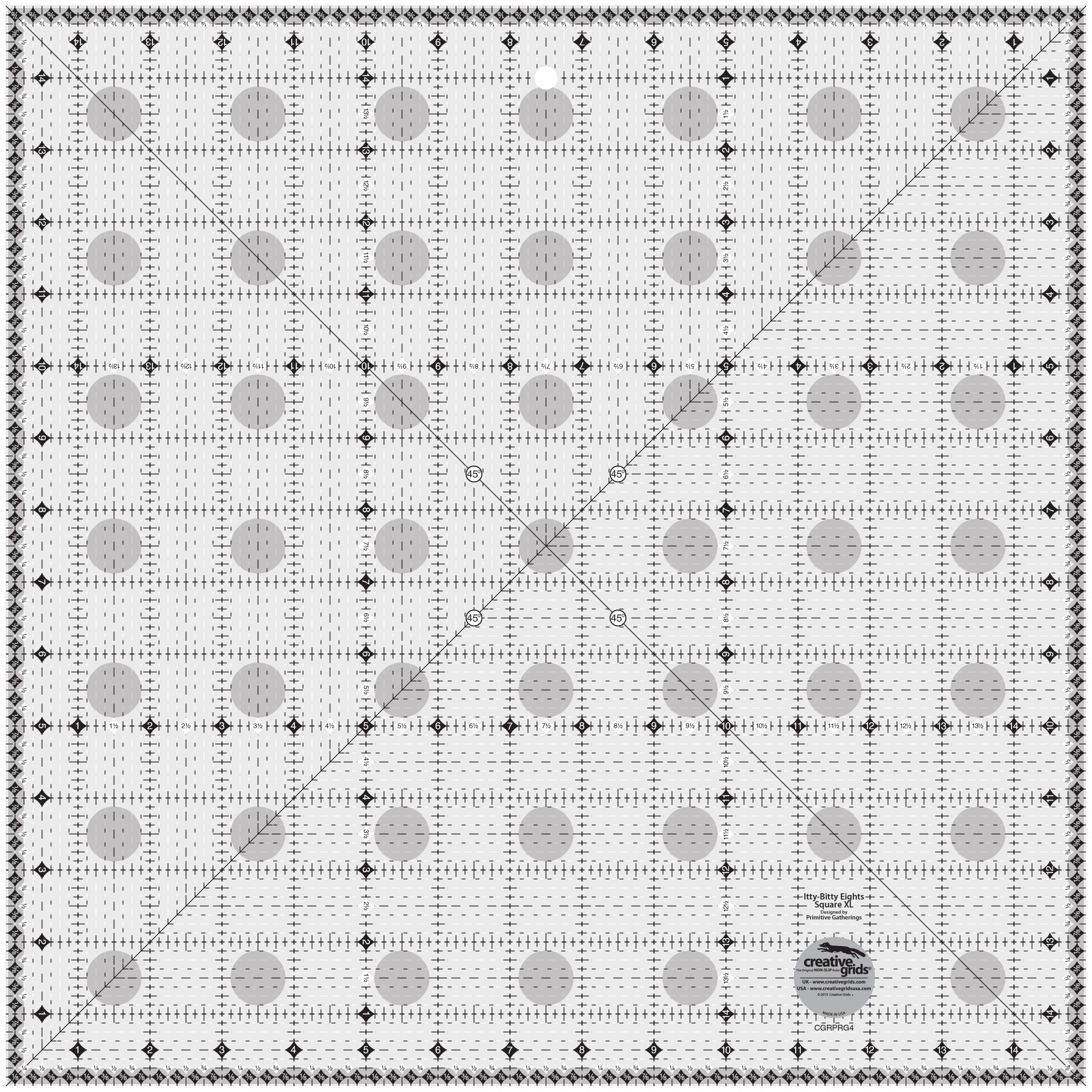 Creative Grids Itty-Bitty Eights Square Quilt Ruler 6in x 6in –