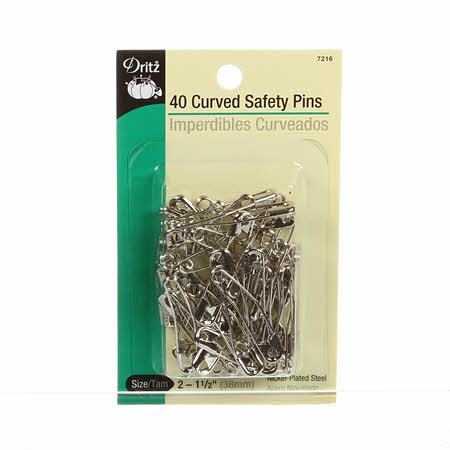 Dritz Curved Safety Pins Sz2 40ct Nkl