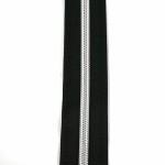 Zippers-by-the-foot #5 Black Silver Teeth