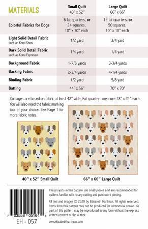 THE PUPPIES Quilt Pattern - Elizabeth Hartman - EH057