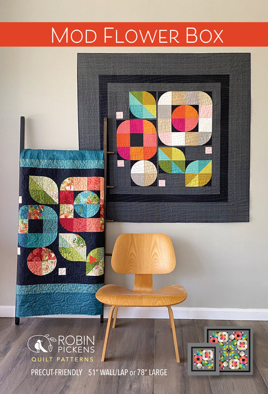 Mod Flower Box Quilt Pattern by Robin Pickens