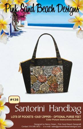 Pink Sands Beach Santorini Handbag Pattern PSB135