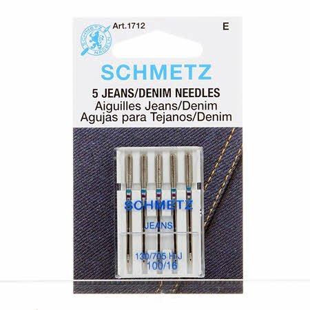 Schmetz #1712 Denim/Jeans Machine Needle Size 16/100 (5 pack)