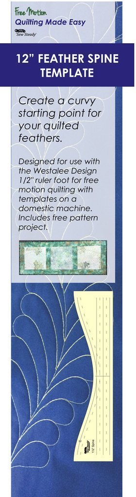 Westalee by Sew Steady - Feather Template 12in Spine - Longarm Foot
