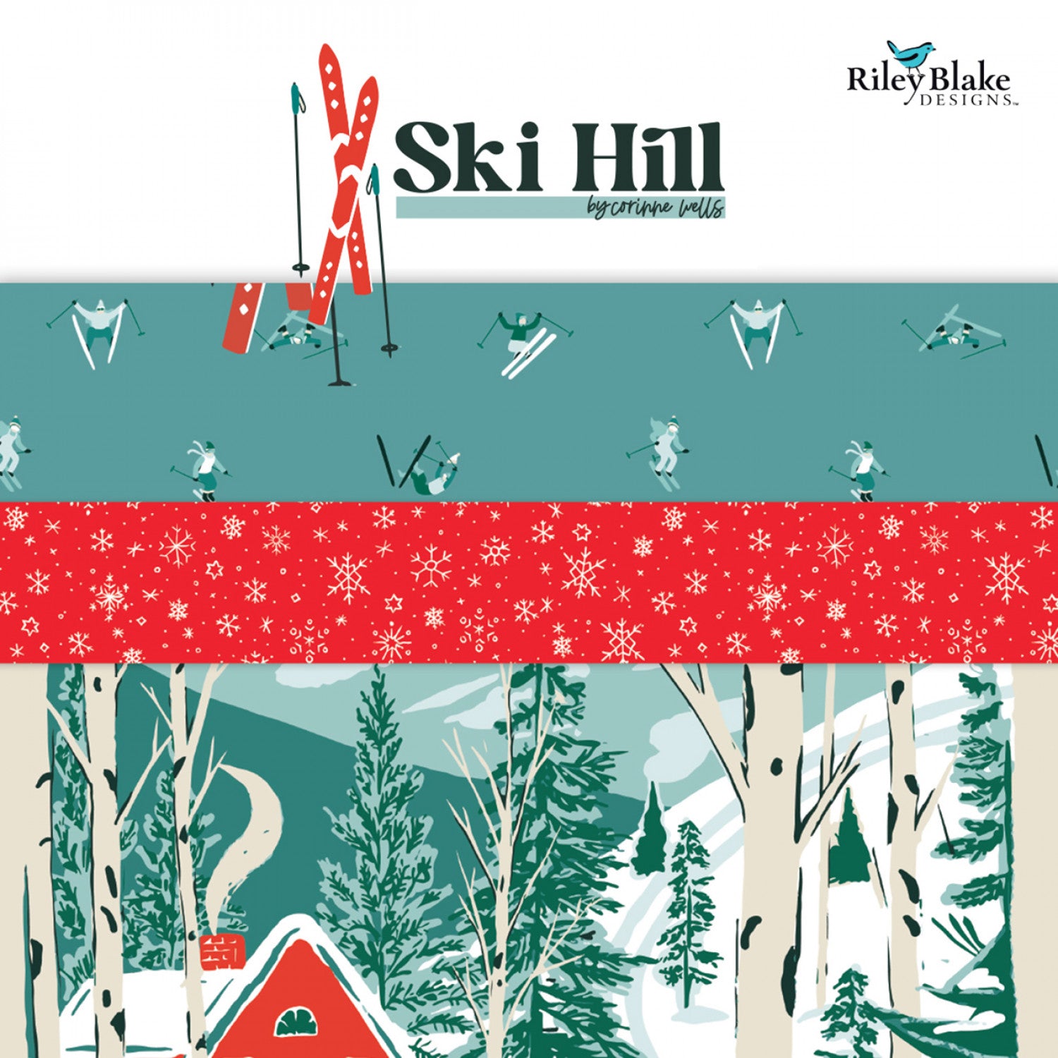 Riley Blake - Corinne Wells - Ski Hill Layer Cake - 42pc - 10-14770-42