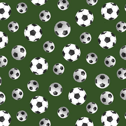 World Cup by Benartex - Soccer Balls - White on Green