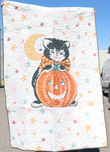 Store Sample- Twin Quilt- Cat & Pumpkin Panel