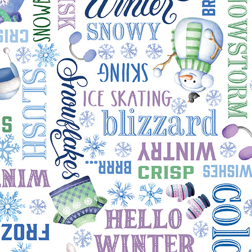 Snowflake Wishes - Nicole DeCamp - Wintery Words White - 15189-09