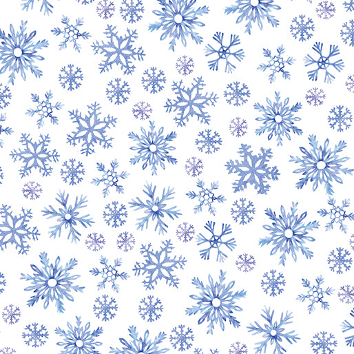 Snowflake Wishes - Nicole DeCamp - Wintery Snowflakes White - 15191-09
