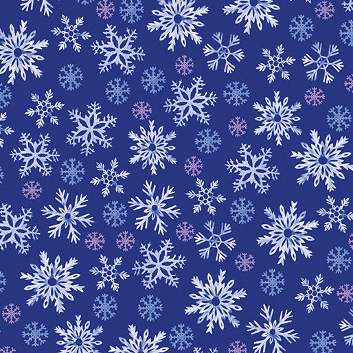 Snowflake Wishes - Nicole DeCamp - Wintery Snowflakes Navy - 15191-56