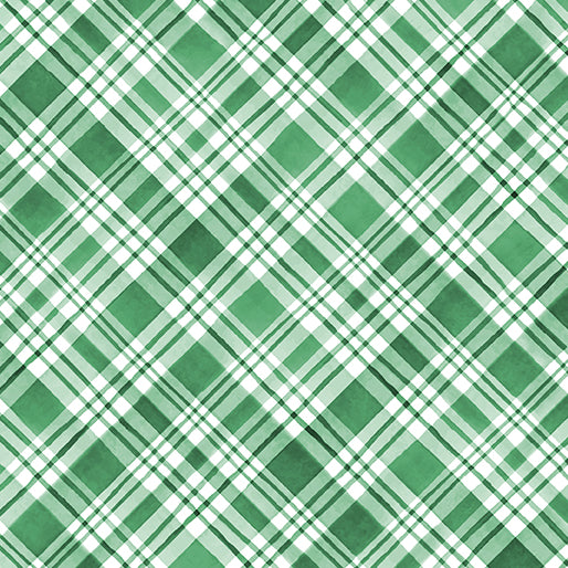 Snowflake Wishes - Nicole DeCamp - Plaid Wishes Green - 15194-44