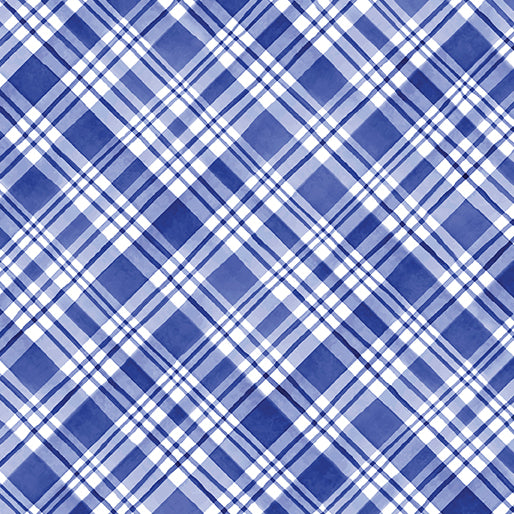 Snowflake Wishes - Nicole DeCamp - Plaid Wishes Blue - 15194-55
