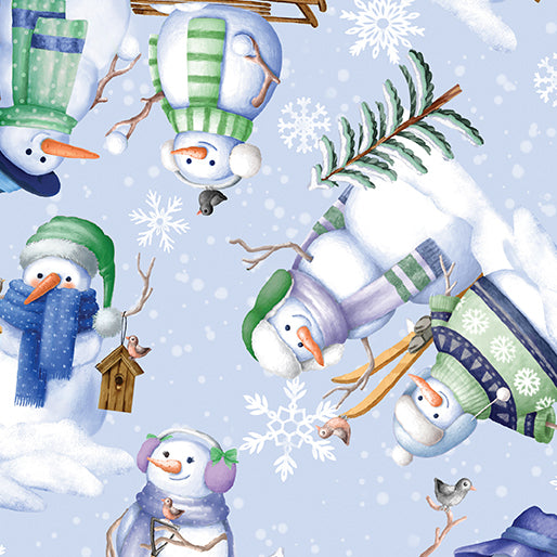 Snowflake Wishes - Nicole DeCamp - Snowman Village Light Blue - 15195-50