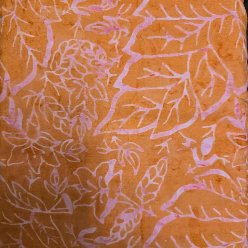Batiks Bavarian- Orange/Pink Leaf - JH23A8-PL