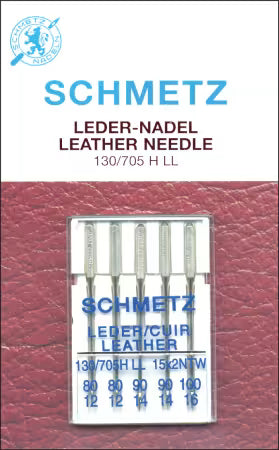 SCHMETZ #1838 Leather Needles Carded - Combo 80/12 (2) 90/14 (2) 100/16 (1)