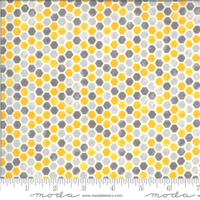 Deb Strain - Bee Grateful - Yellow Grey Honeycomb - 19966-11