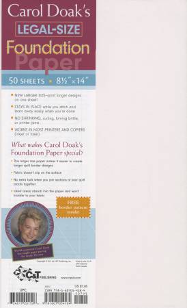 Carol Doaks Legal Size Foundation Paper - 50 sheets 8 1/2" x 14"