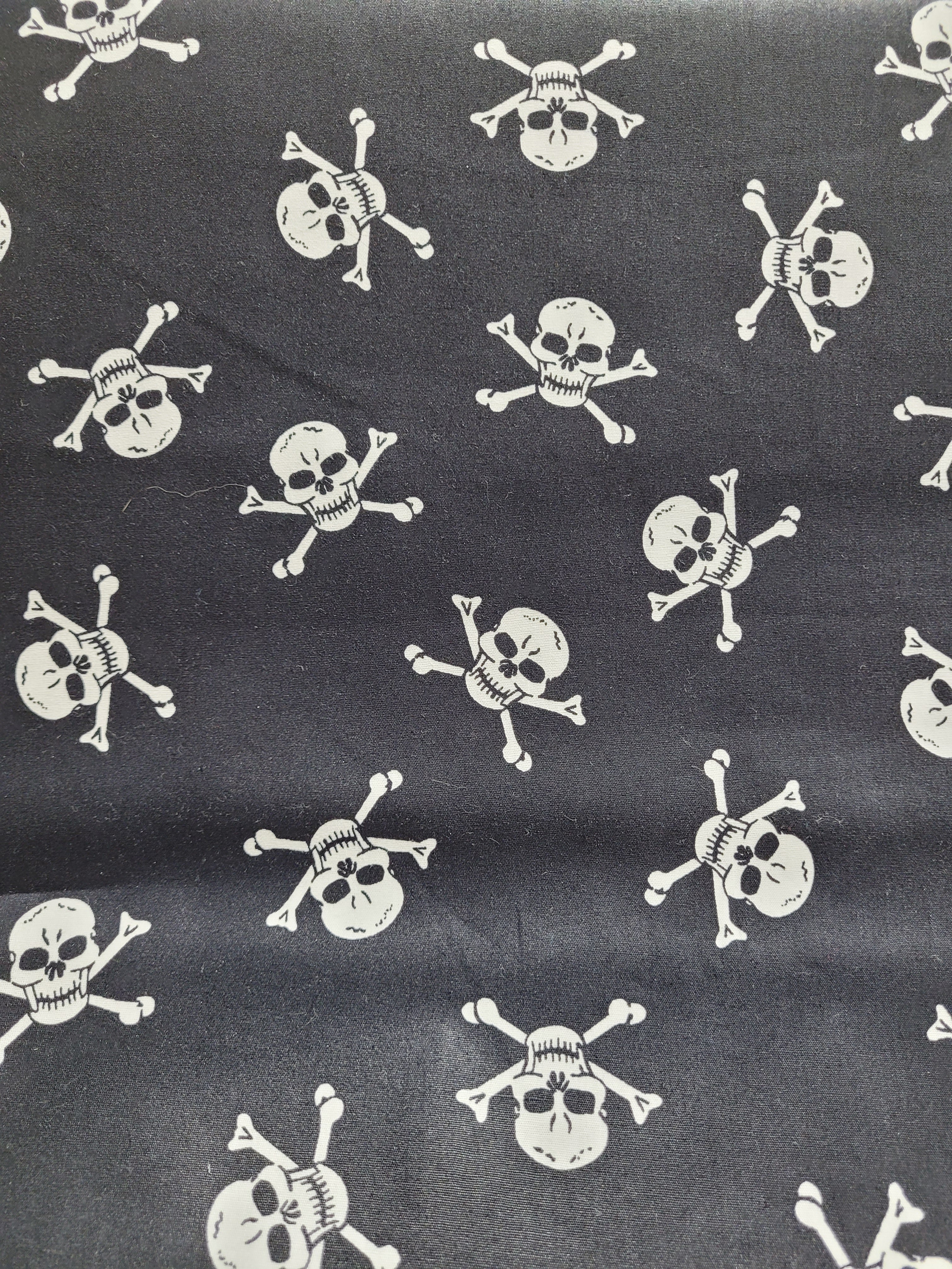 Skull and Crossbones- Cotton Poplin Fabric